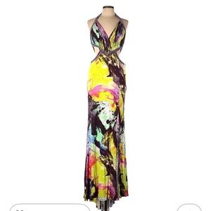 Jovani Colorful Abstract Cocktail Dress